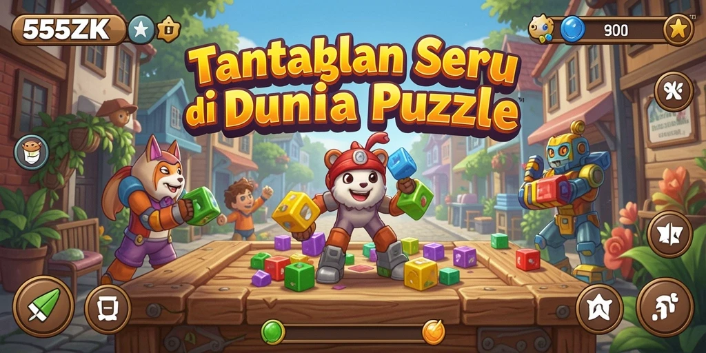 Tampilan gameplay menantang di 555ZK dengan teka-teki seru.