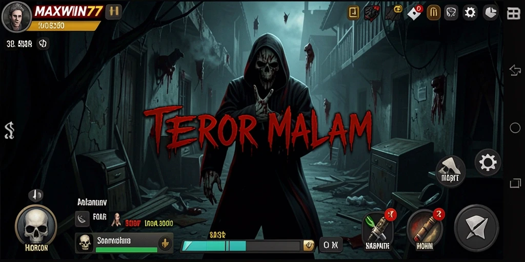 Tangkapan layar menampilkan gameplay yang mencekam di dalam dunia horor.