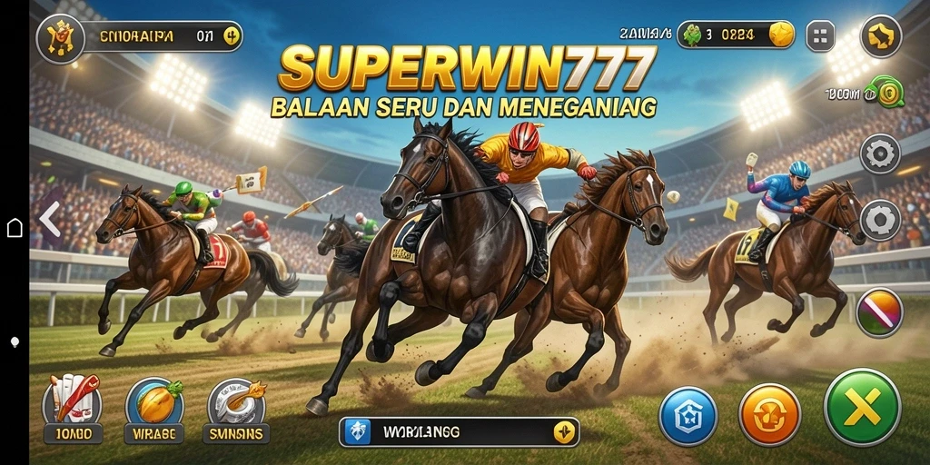 Screenshot gameplay SUPERWIN777 yang menampilkan aksi balap mendebarkan.